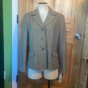 SUIT STUDIO Fall Daze Taupe Lined 3-Button Blazer $100 NWT 12P
